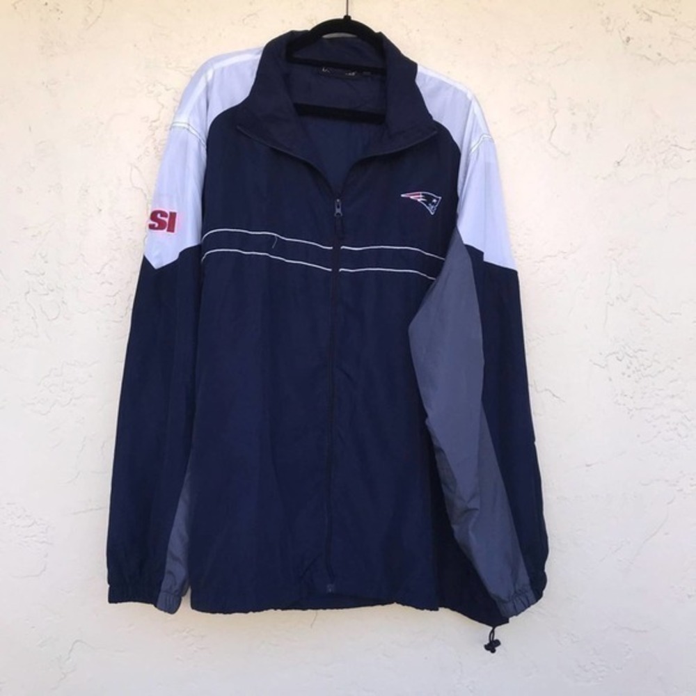 Patriots Full Zip Windbreaker Jacket Navy White